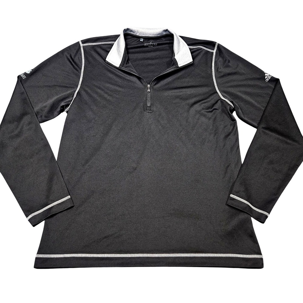 Adidas 1/4 Zip Pullover Mens L Black Burl Oaks Golf Minnetrista Minnesota